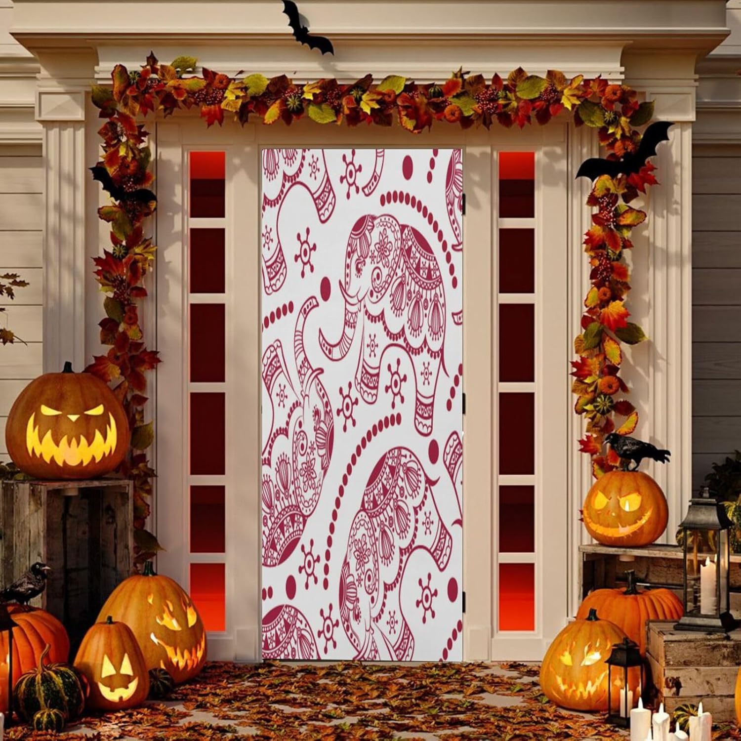 Susiyo Halloween Elephants Door Cover 32x79 in