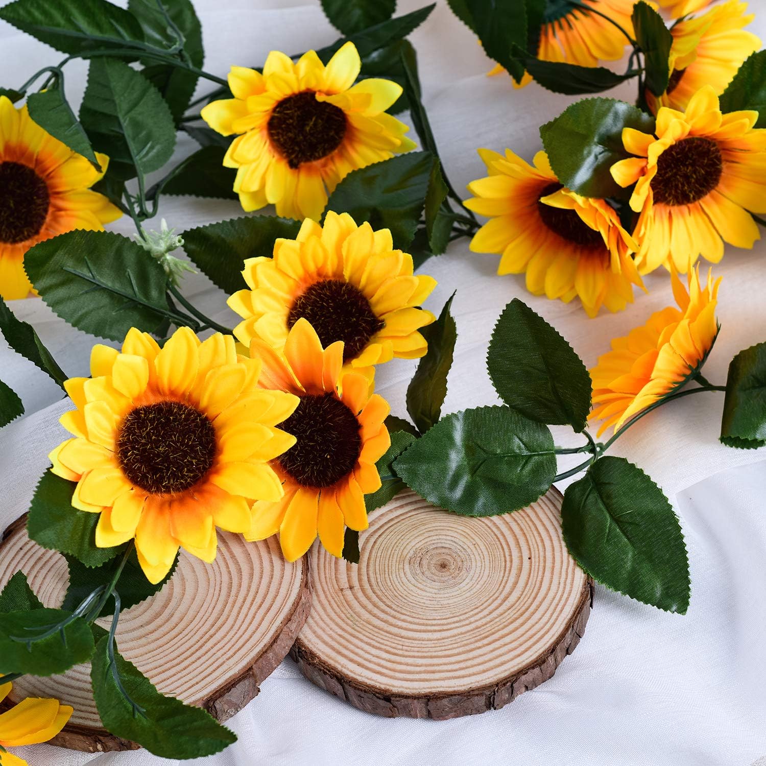 Lvydec 4 Pack Artificial Sunflower Garland