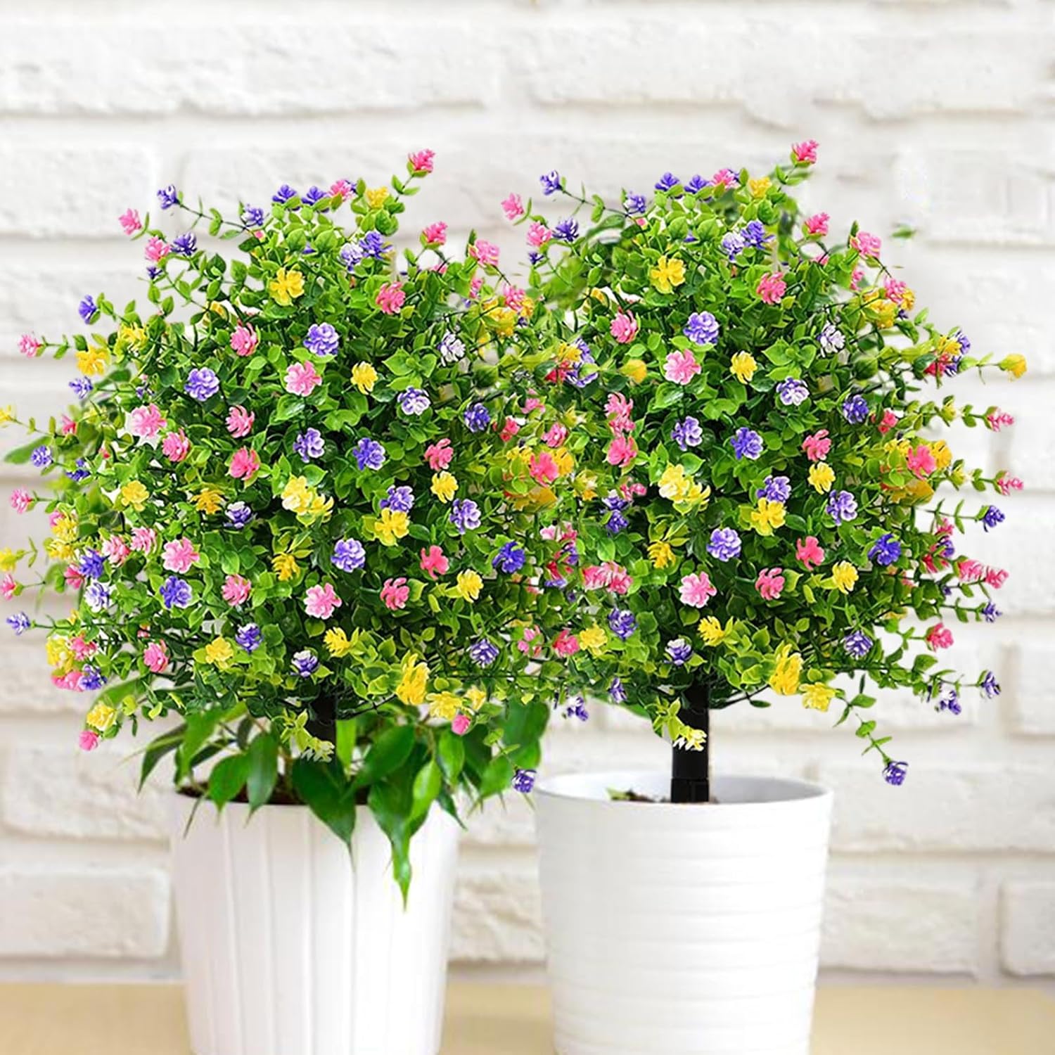 22 Inch Artificial Boxwood Topiary with Flowers