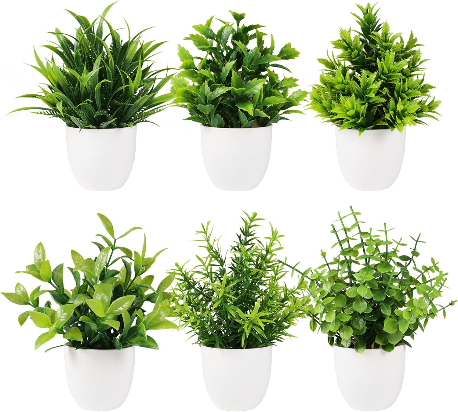 Yoratee Artificial Plant 6PCS Indoor Faux Greenery Decor