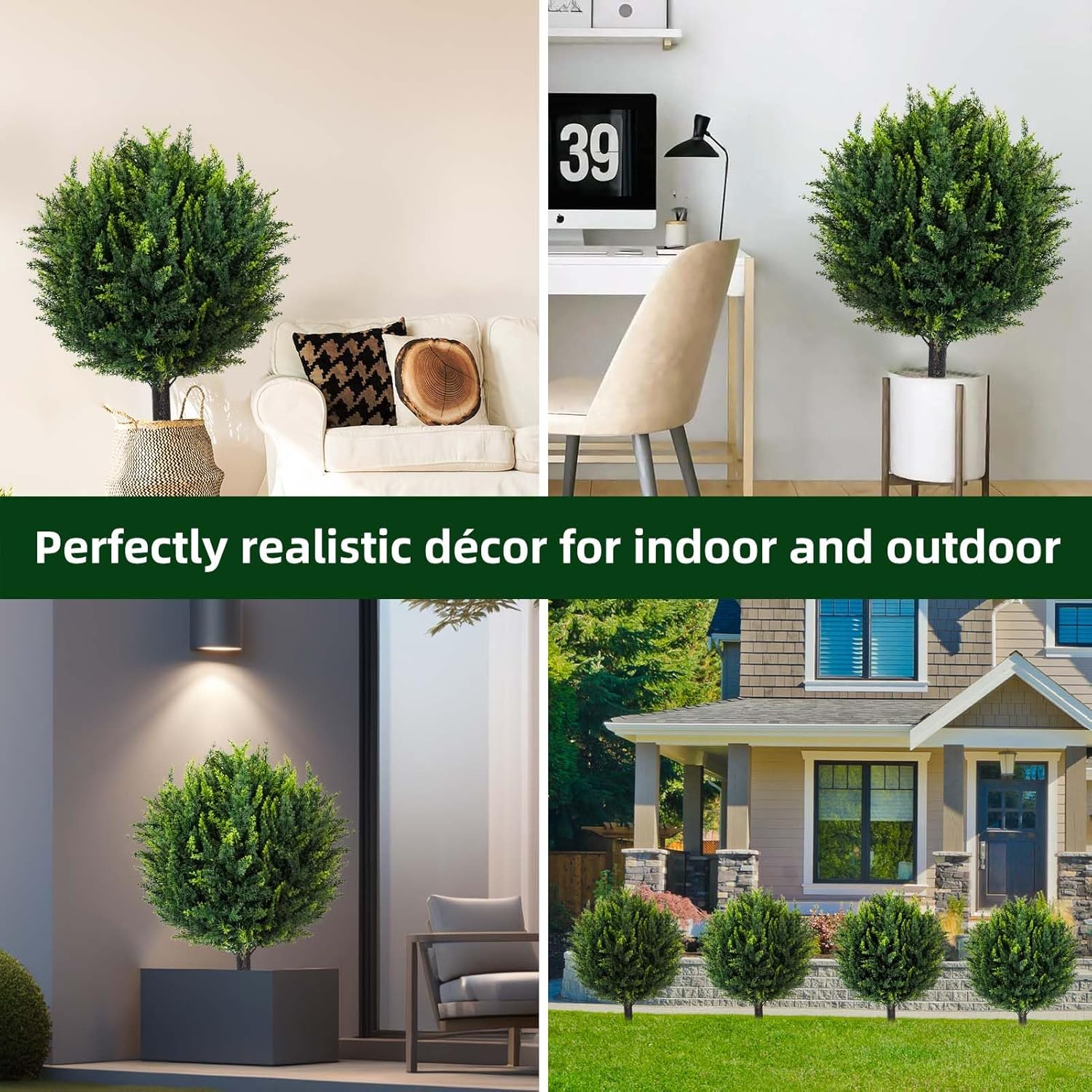 252 Inch Artificial Cedar Topiary 2 Pack