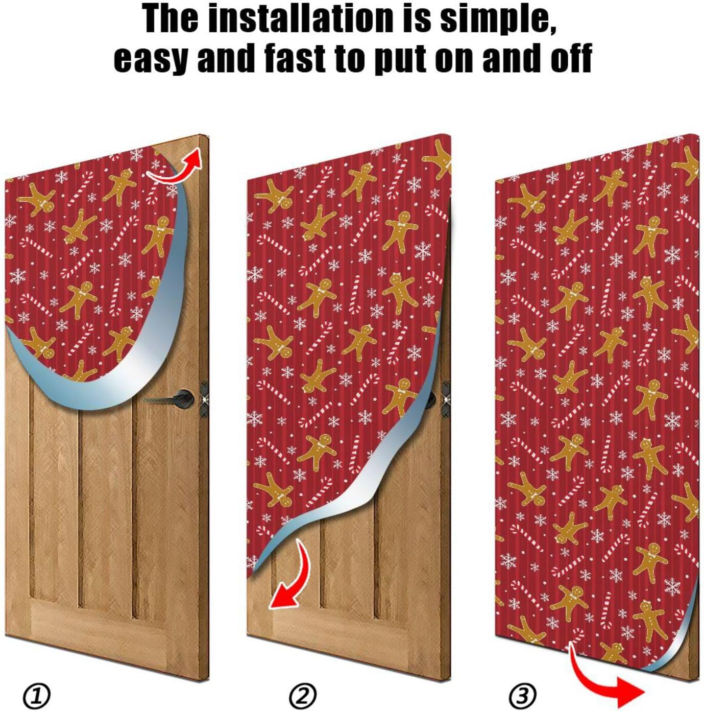 Susiyo Christmas Door Cover Decoration 32x79 in