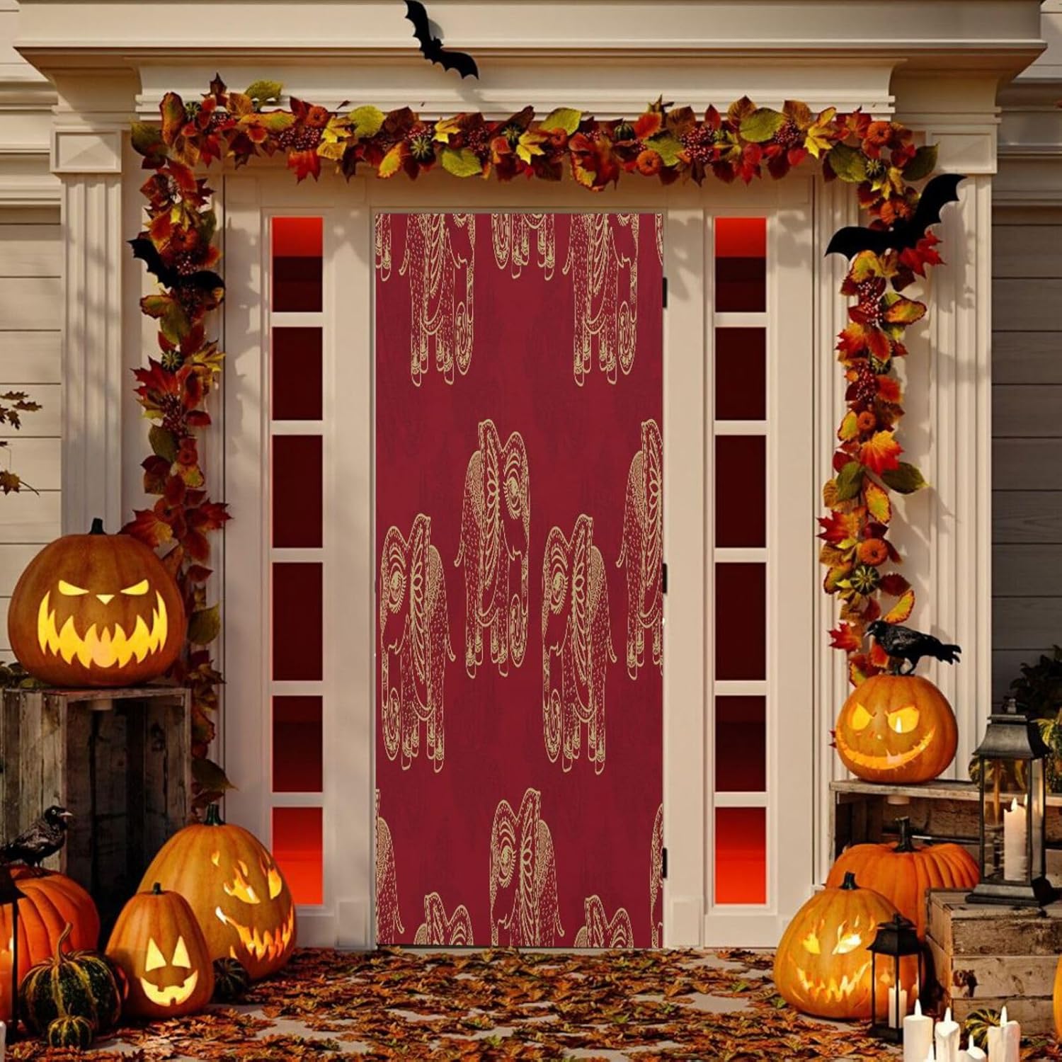 Susiyo Golden Little Elephant Halloween Door Cover