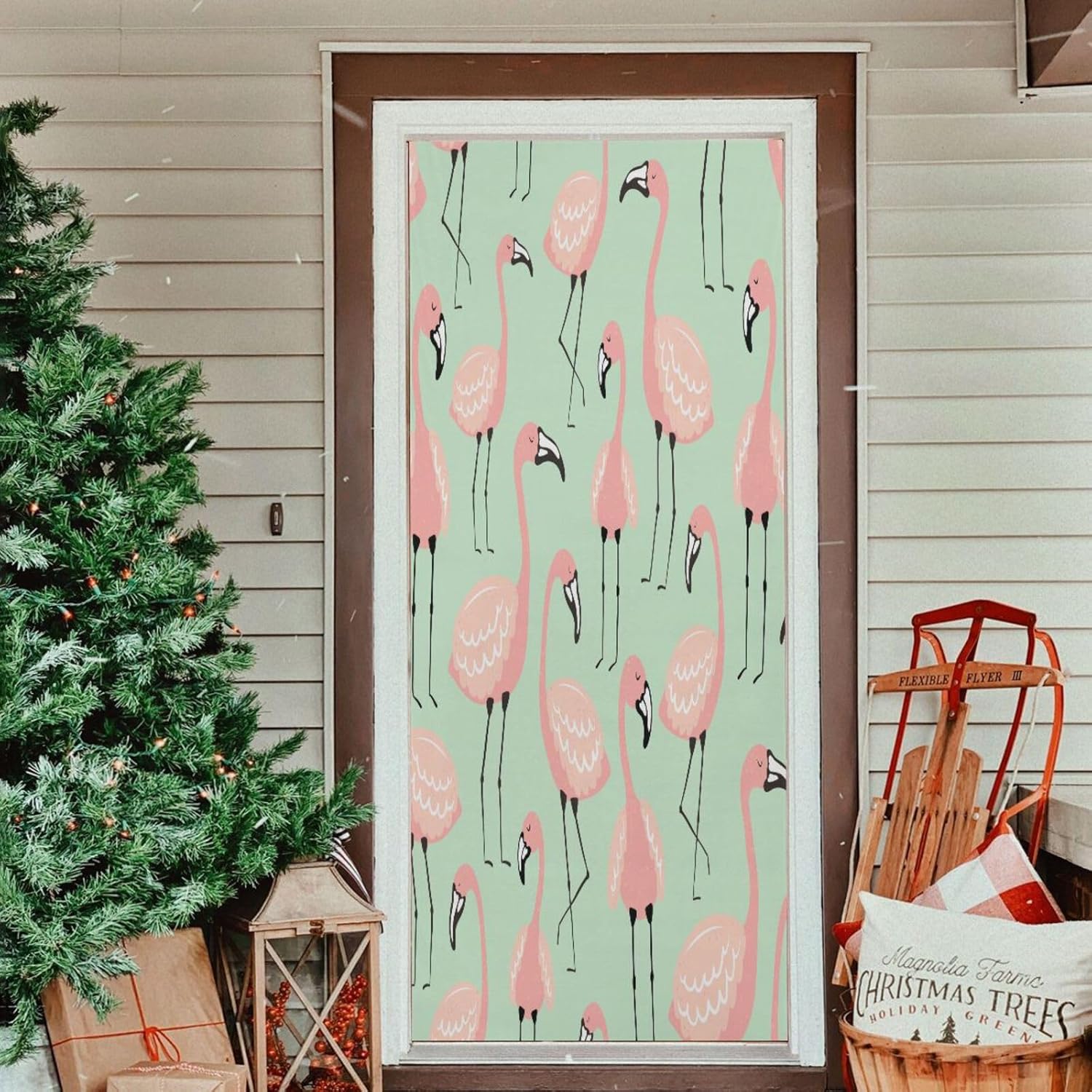 Susiyo Little Pink Flamingo Halloween Door Decoration