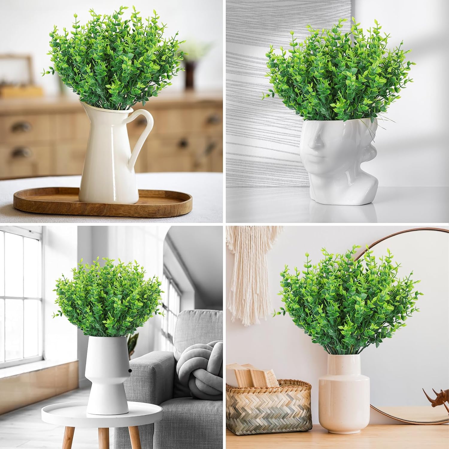 AGIRL 24 Bundles Artificial Plants Greenery Decor Set