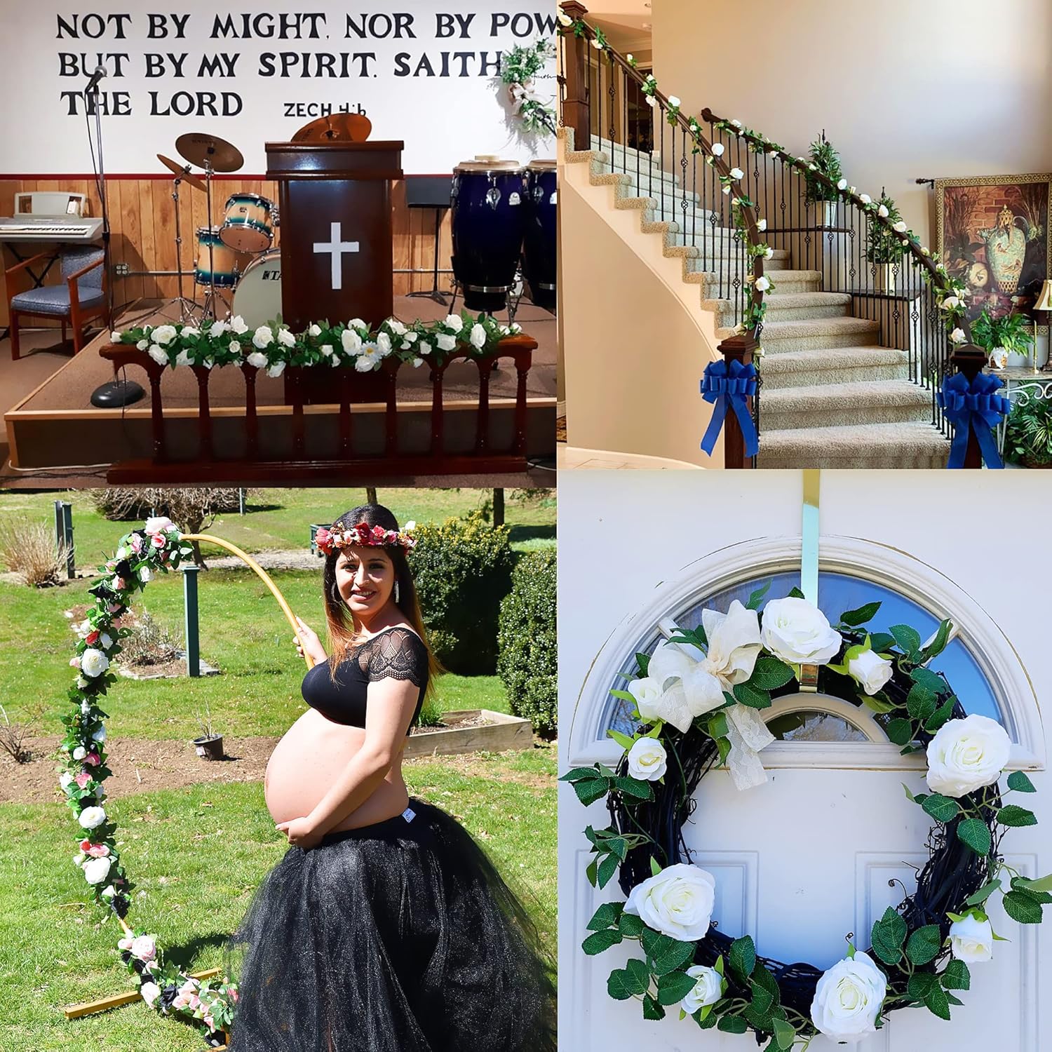 UKELER 2 Pack Artificial Flower Garland for Wedding Decor