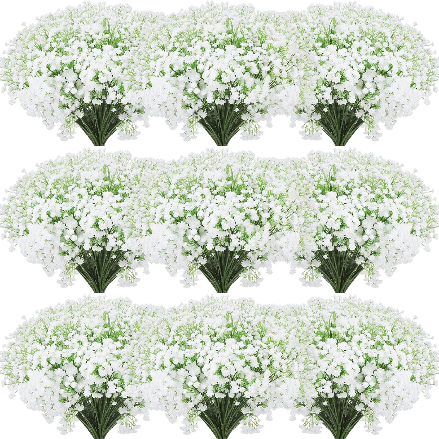 Janinka 100 Pcs Artificial Baby Breath Flowers White