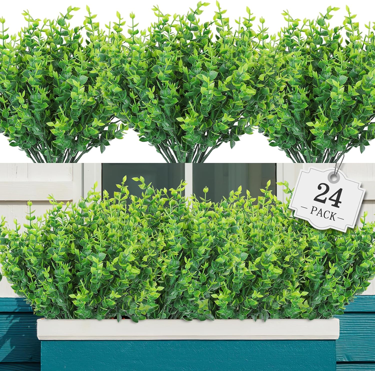 AGIRL 24 Bundles Artificial Plants Greenery Decor Set