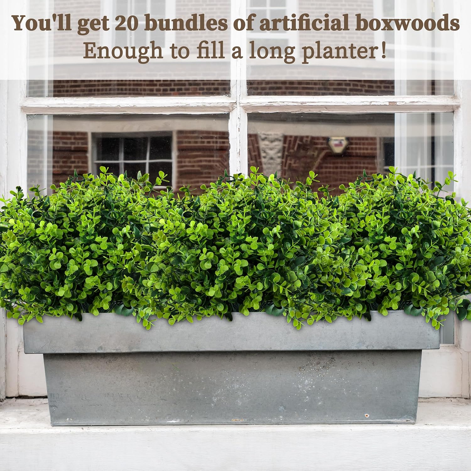 20 Bundle Artificial Boxwood Plants for Decor