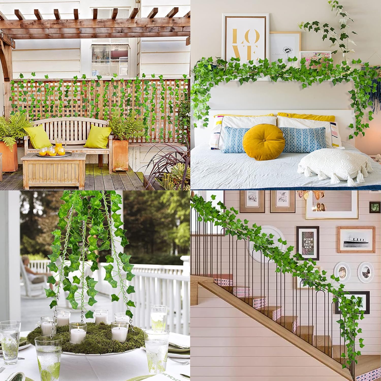 ADORAMOUR Artificial Ivy Garlands 6Pack 83 Inch Realistic Greenery