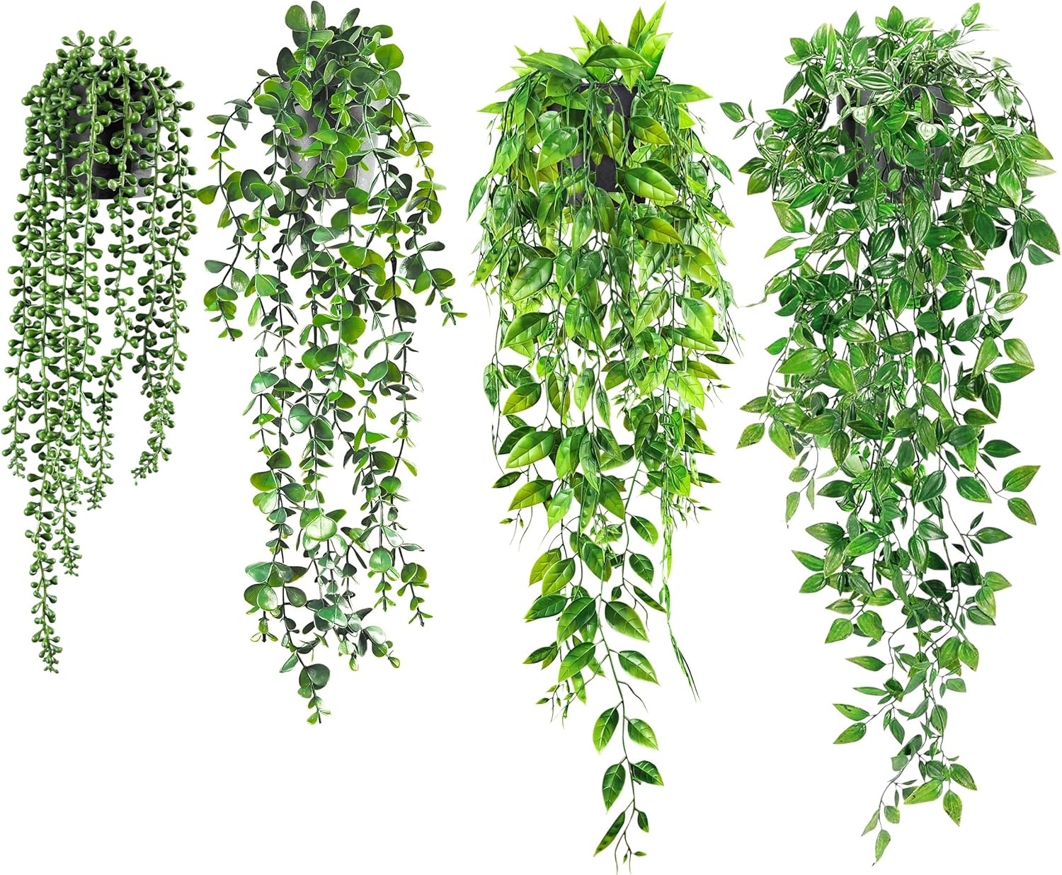 USLAI Artificial Hanging Plants Vine 4 Pack Set