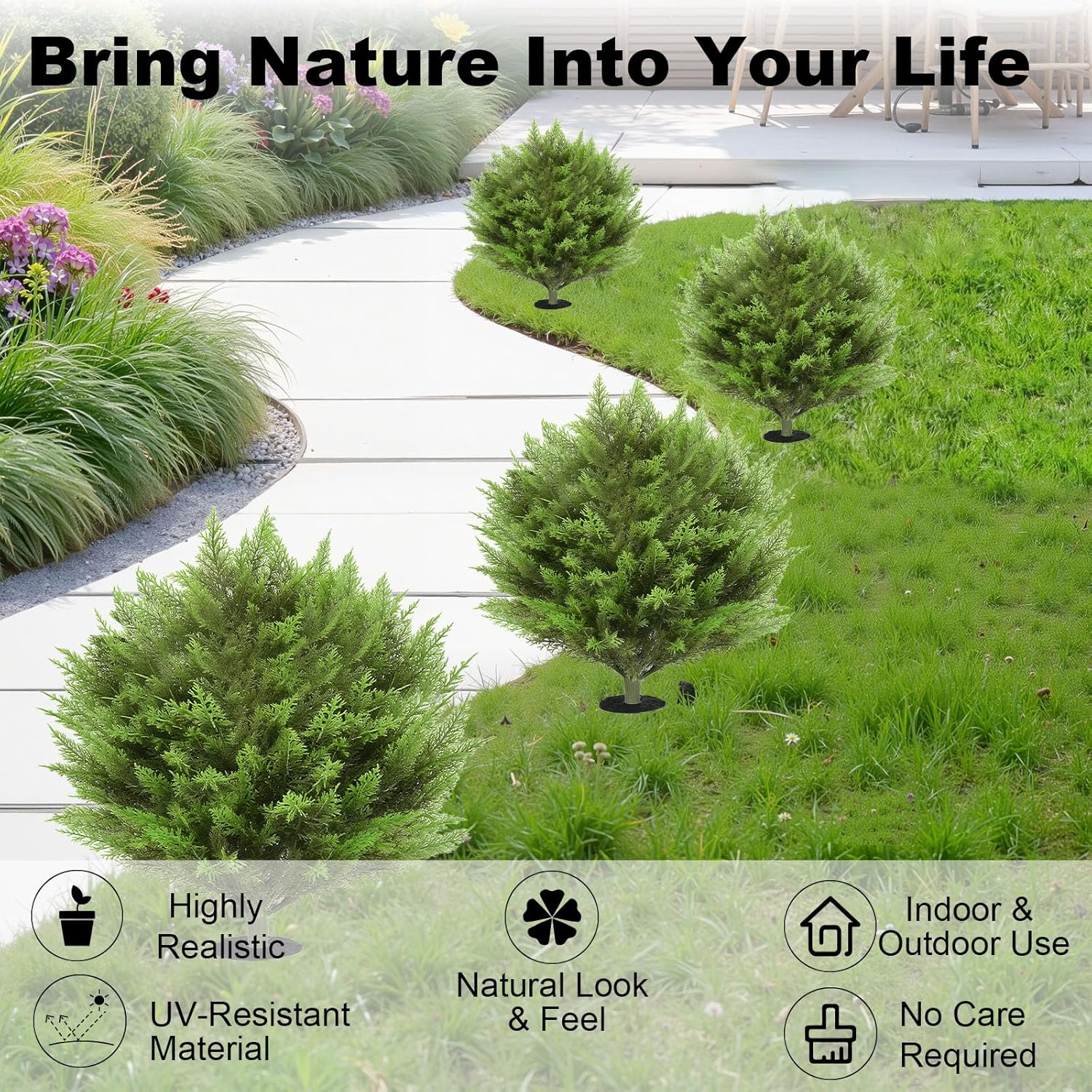 Artificial Cedar Topiary Tree Set of 2